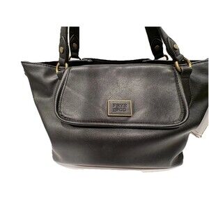 FRYE AND CO. Black Satchel Double Handles Detachable Strap Zipper Brass Hardware